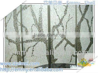 Mixed design shell mosaic tile diamond yellow and abalone mother of pearl mosaic