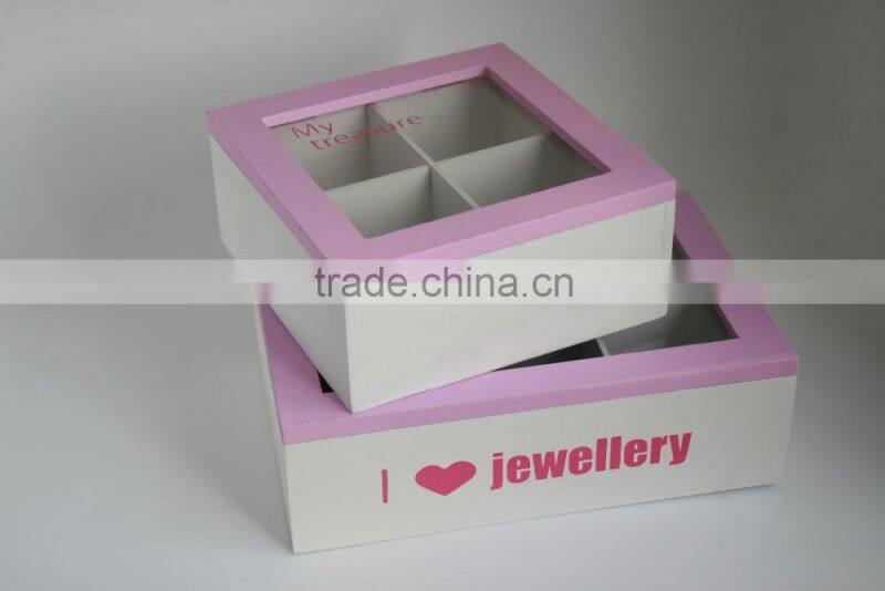Custom made jewelry boxes wholesale, for kids 2 drawers designer jewelry box