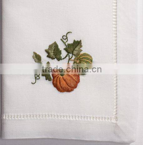 hand embroidery napkin,hemstitch napkin,linen napkin