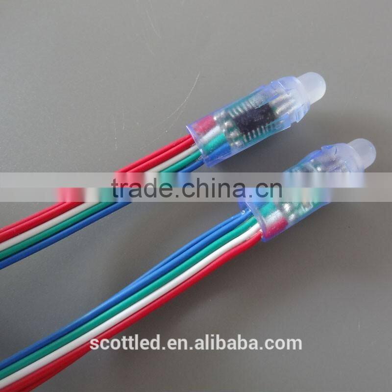 High bright IP68 12mm DC5V led pixel light string ws2801 50 node a string