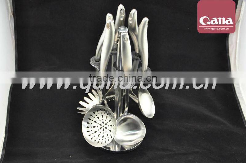 new design 7pcs Stainless Steel Kitchenware with Shelf /kitchenware set