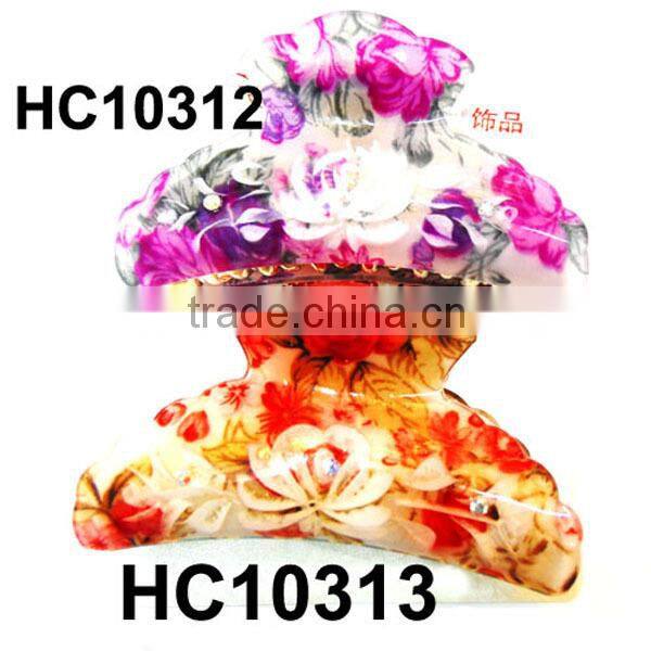 jeweled plastic flower ponytail claw hair ornament wholesale china