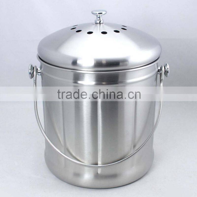 1.5 gallon stainless steel compost pail