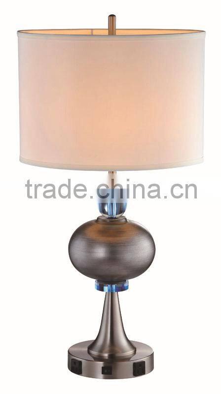 Modern decorative metel cuboid pedestal household table lamp