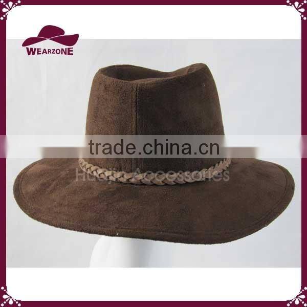 Fedora Hat Wide Brim Suede Panama Hat Brown Wholesale Men Fedora Hat