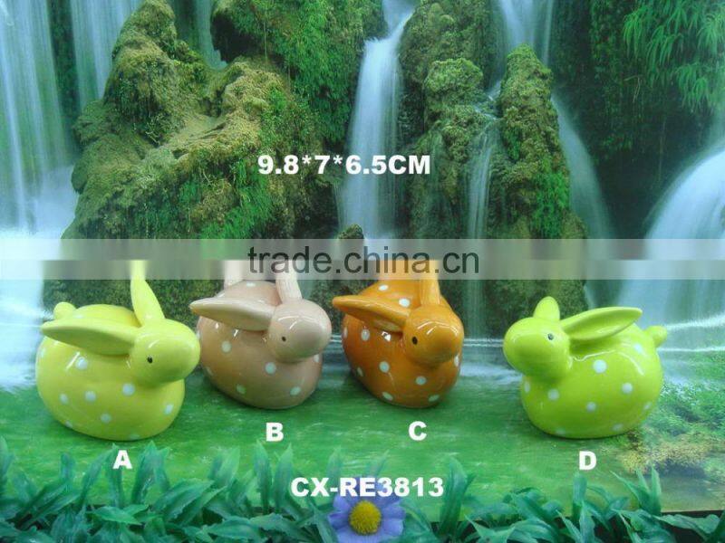 since 1989 factory wooden napkin ring table decoration restaurant high quality easter ceramic rabbit napkin ring