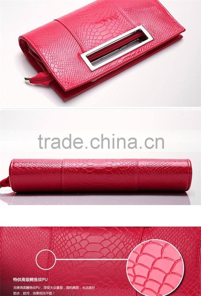 2016 Ladies Alligator PU Leather Handbag Women Party Evening Bag