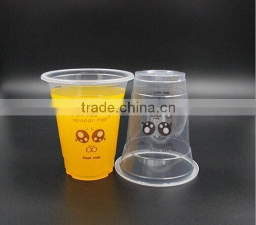 China-made clear transparent disposable PP PET plastic cup with lid