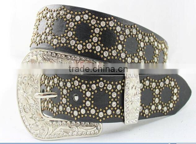 2016 New Design Unisex Genuine Leather Studs Fashion Belt Waist Belt