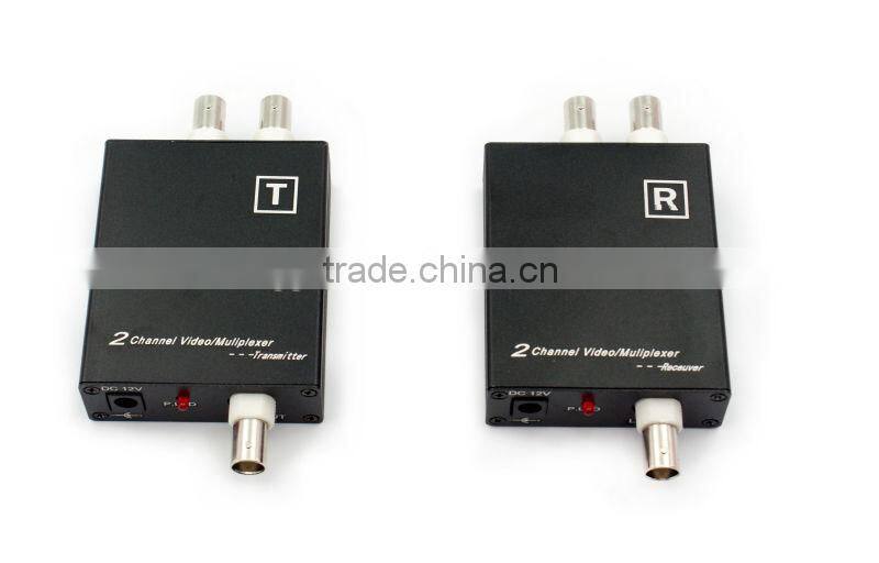 Digital Optical Fiber 2 Channel Video Converter Analog Digital Video Multiplexer