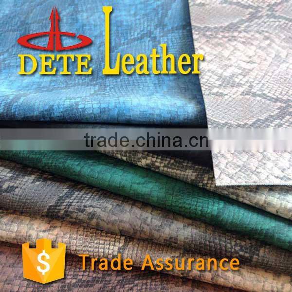 Yanbuck pu leather synthetic leather python for bags