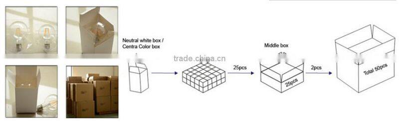 led lights ST45/T45 E27 led lamp 2700k dimmable led filament lamp