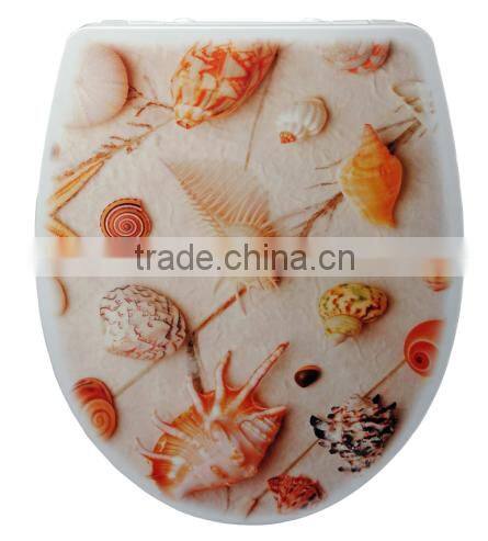 Urea formaldehyde toilet with beautiful applique cover