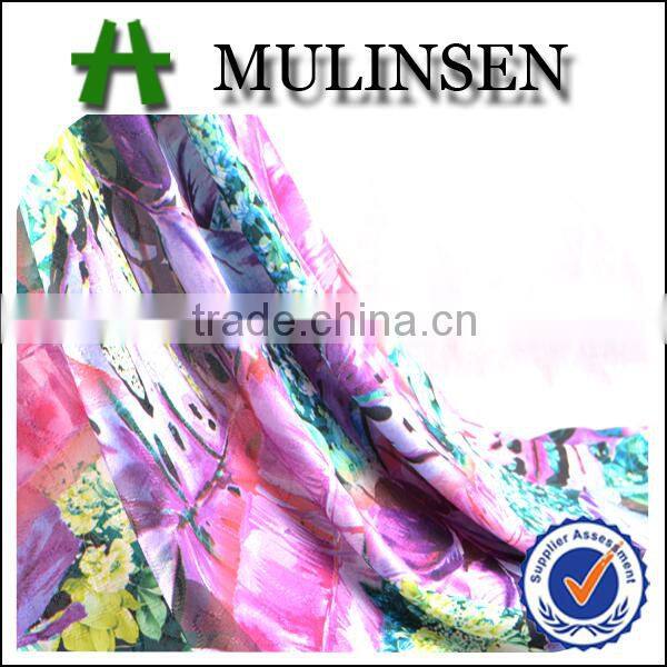 2015 Mulinsen hot sales FDY paper printing jacquard fabric for clothing