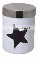 Stainless Steel Coloured Canister Star Design