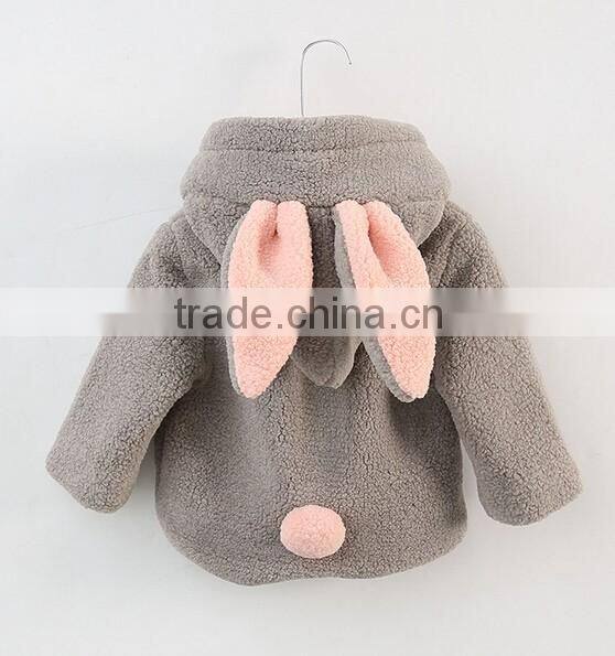 Lamb fleece hooded long sleeve padding jacket for kids