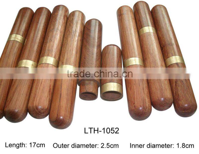 Round cigar travel tube Natural wooden tubes