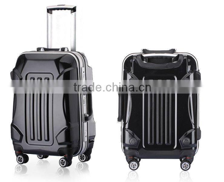 2014 china alibaba New design bumblebee luggage set,yellow aluminum frame luggage trolley,20"+24"+28" size travel luggage