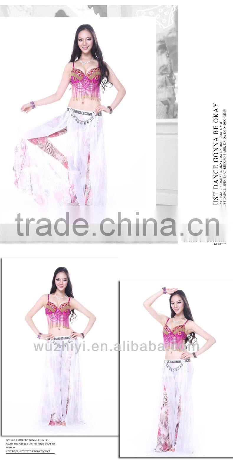 High Fashion Czech Diamonds Belly Dance Skirt Pants Silk Belly Dance Skirts Dresses QC2131