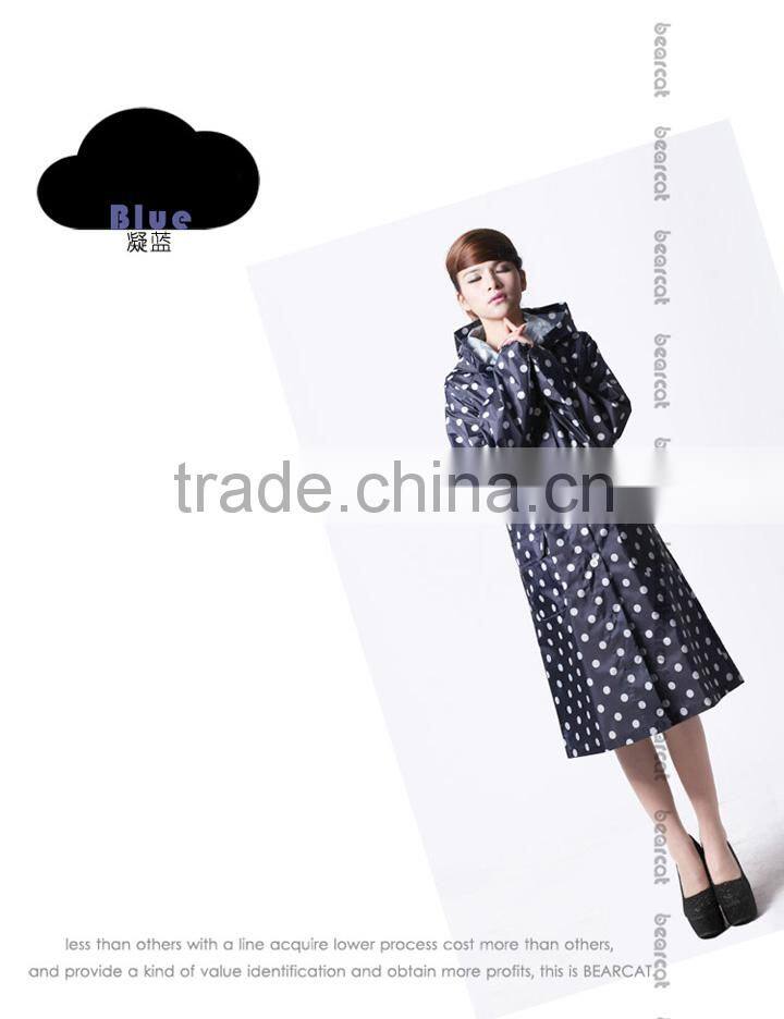 BEARCAT personality slim raincoat,dot women Poncho