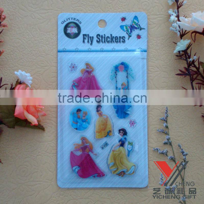 beautiful snowwhite 3D PVC Fly sticker