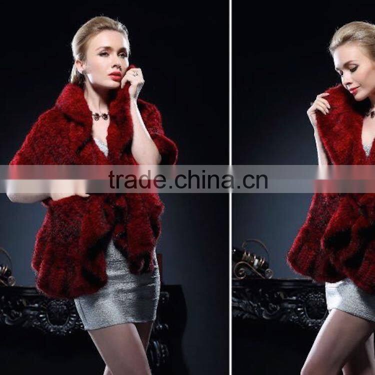 Wholesale Genuine Knitted Mink Fur Stole for Fashion Ladies with Cheap Price Stole