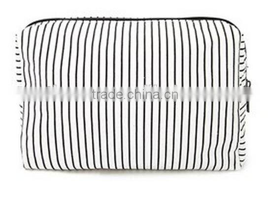 Fashion Strips Canvas Cosmetic Bag