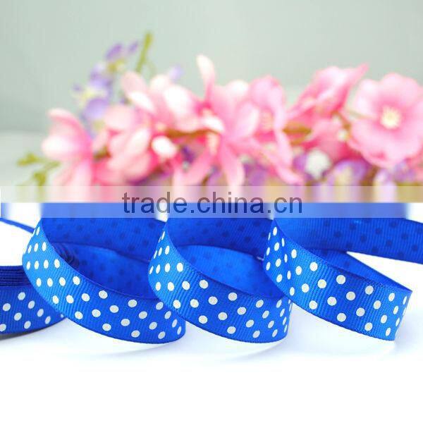 popular white dotted grosgrain ribbon to make pre-tied ribbon bows