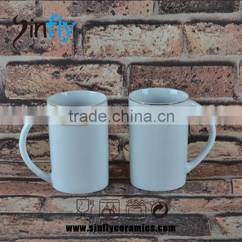 2015 High-end porcelain mug 11oz ceremiac mug decorated in gold