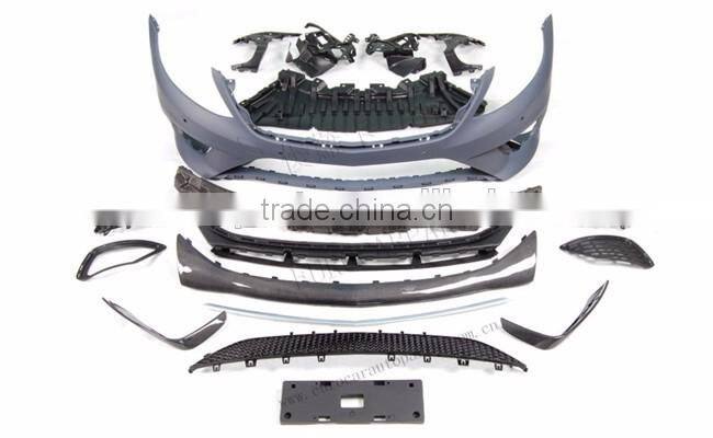 W222 S63 body kits with carbon fiber addon fit for W222 S320 S350 S500 S550 to S63 carbon fiber style PP+carbon fiber