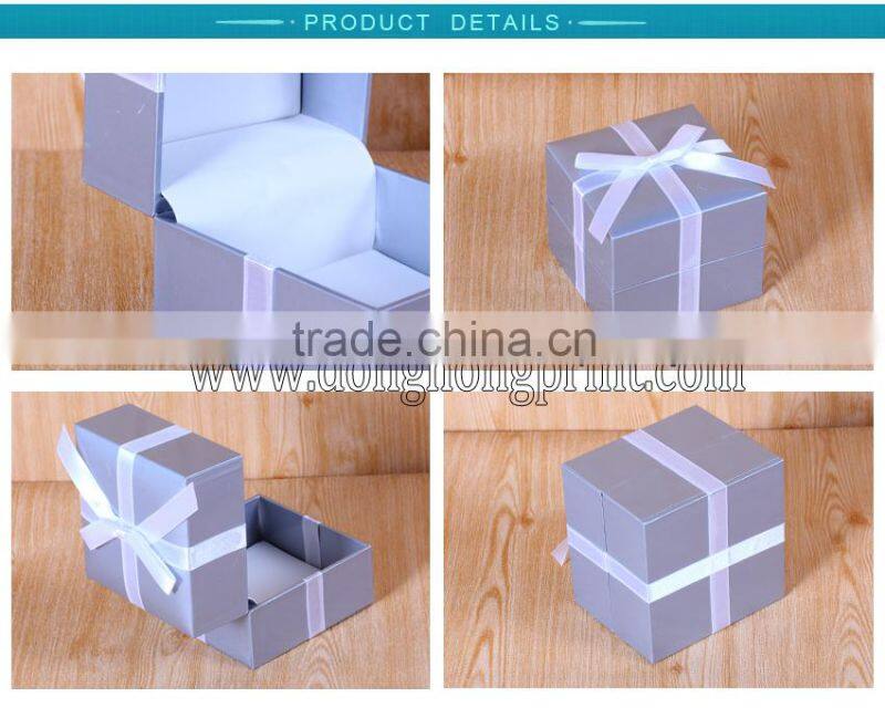 Nice silver foil ribbon paper boxes for gift