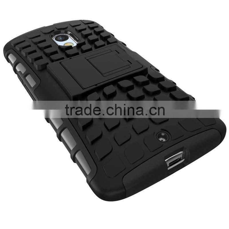 Hot! New! 2 in 1 Dual Slim Armor TPU&PC kickstand phone case for moto x play made in china