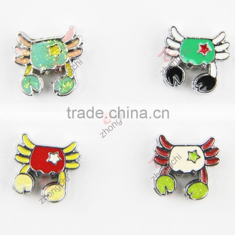 zinc alloy metal enamel crab charm