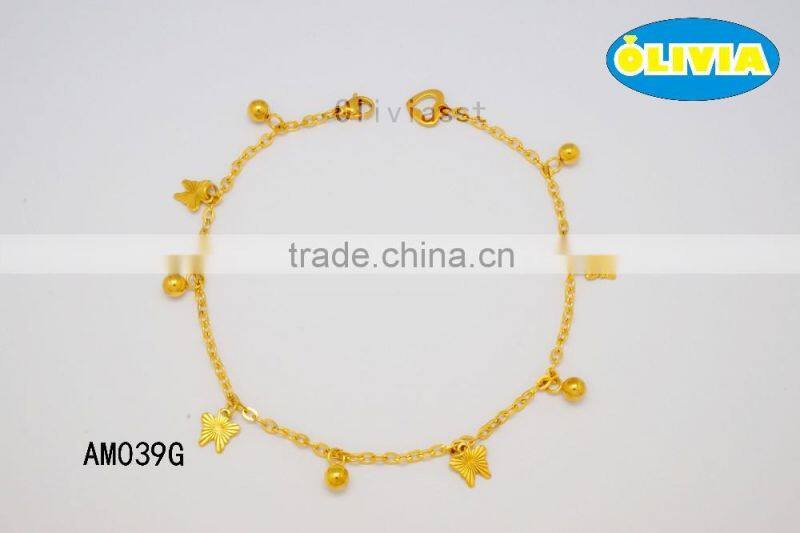 Olivia Jewelry New Design Wholesale Stainless Steel Gold Charm Anklet/Bracelet Designs