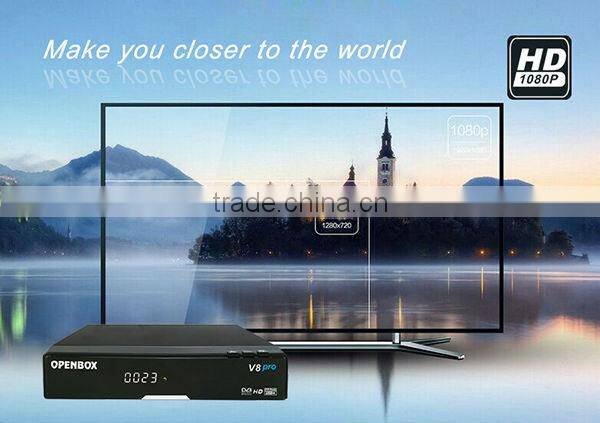 Popular!openbox V8 pro satellite reciver 4k hd 1080p with DVB-S2/T2/c ,freeIPTV2xUSB WEB TV USB Wifi 3G Biss Key Youporn CCCAMD,