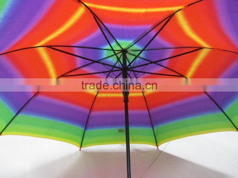 auto open 8ribs rainbow umbrella with water cup