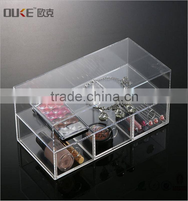 manufacture supply 2 tier finger drawer acrylic storage box