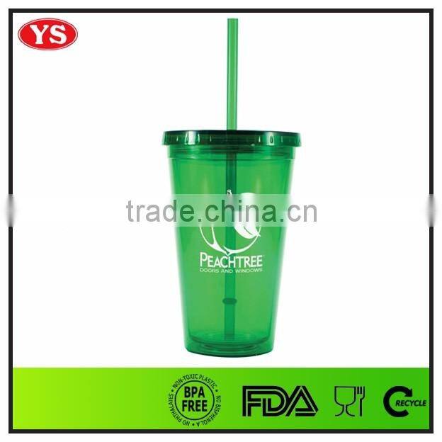 16oz insulated double wall plastic coffee mug custom logo