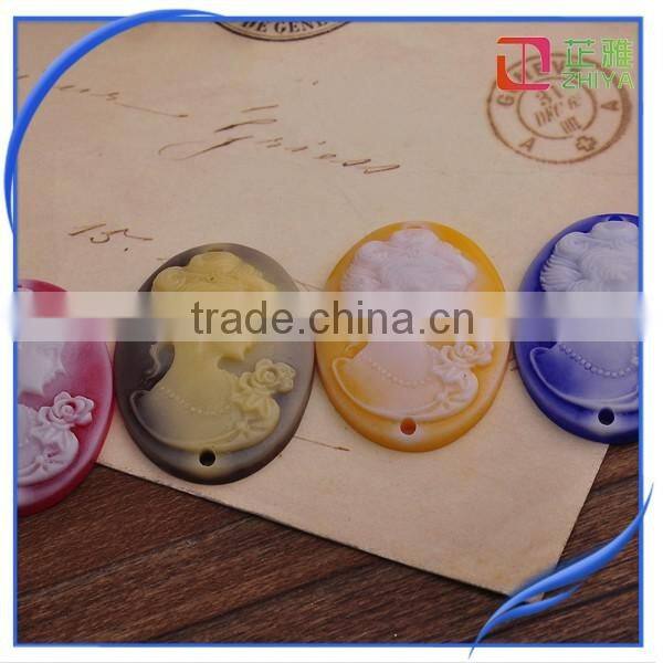 new design hand made resin cabochon cameo for earring