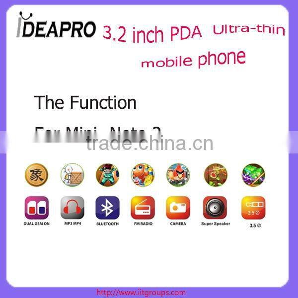 cheap mobilemini Note 2 3.2 inch colorful mobile phone fro phone support wifi tv low end PDA phone 3.2 inch cellular Mini note 2
