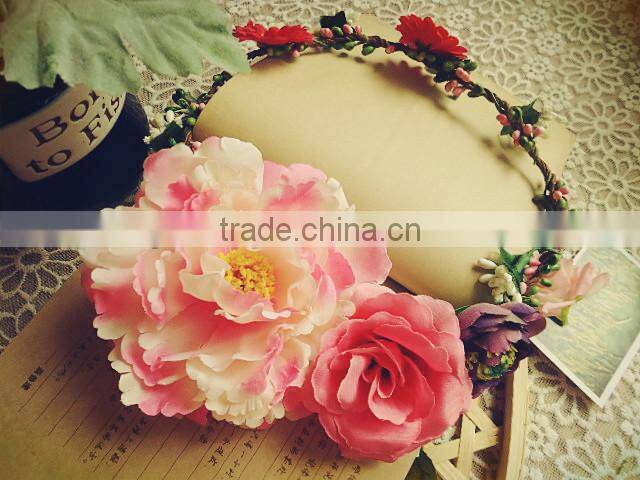 Big Artificial Peony Flower Head Wreath Wedding Flower Garland