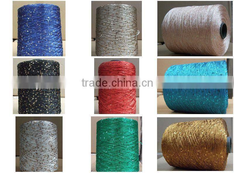 wholesale cheap price 3mm sequins yarn for flat knitting sweater