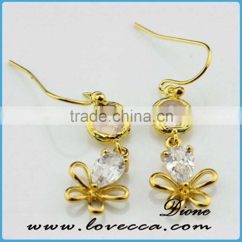 Egg Pink Color Crystal Rhinestone Teardrop Earring Jewelry for Women simple gold earring designs for women