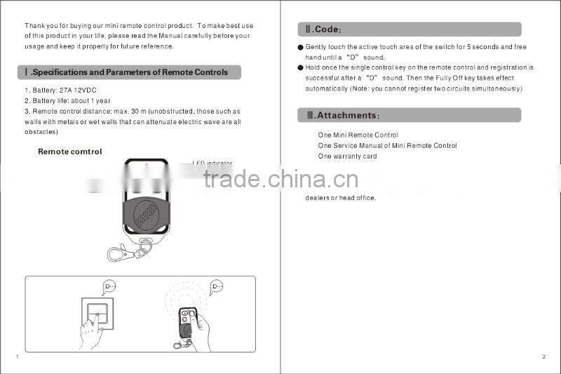 Mini Remote Control(ON/OFF Switch)
