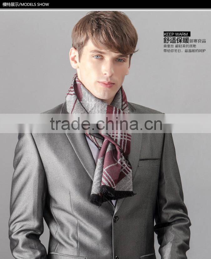 2014 New British style business typemen striped knit grid scarf