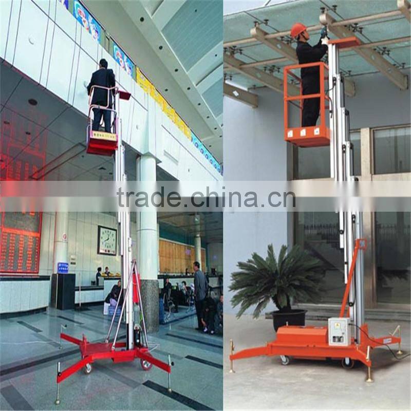 Shandong manufactory high grade single post one man lift aluminum lift