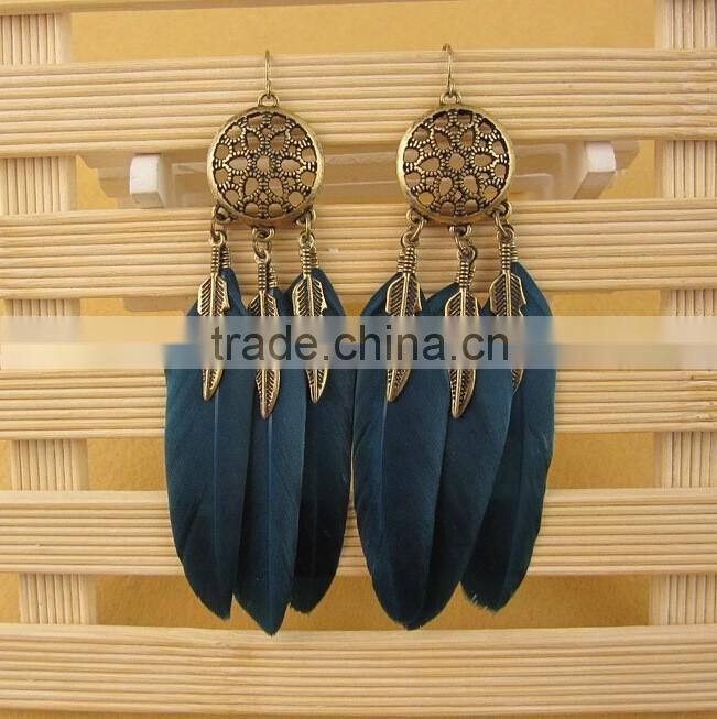 Feather fashion jewelry best selling products earring