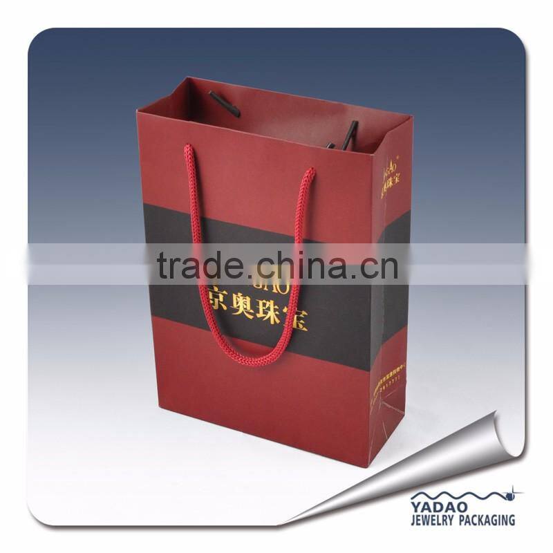High end free shipping cost paper shopping bags with custom logo design printed
