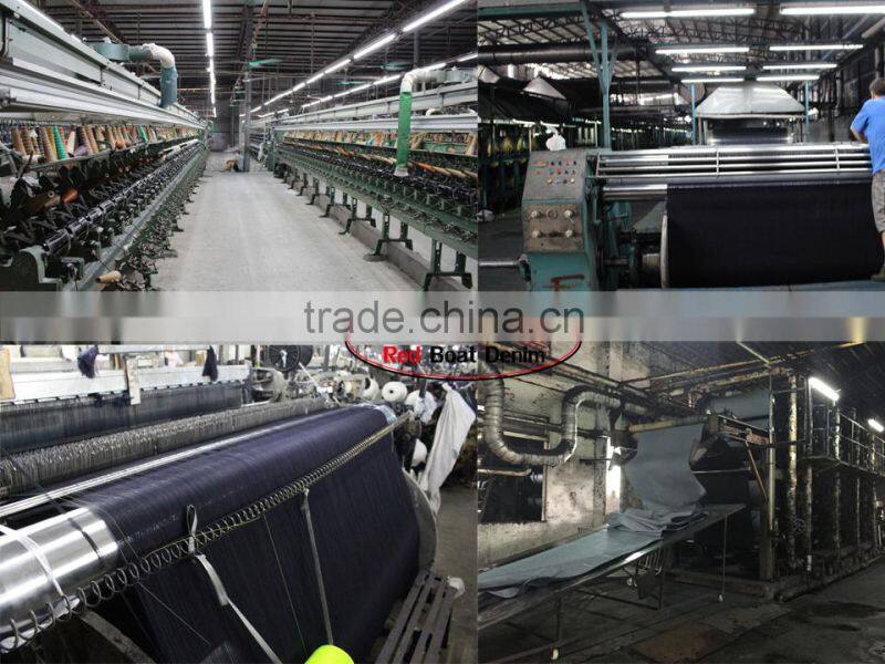 Wholesale black and gray brushed cotton denim fabric