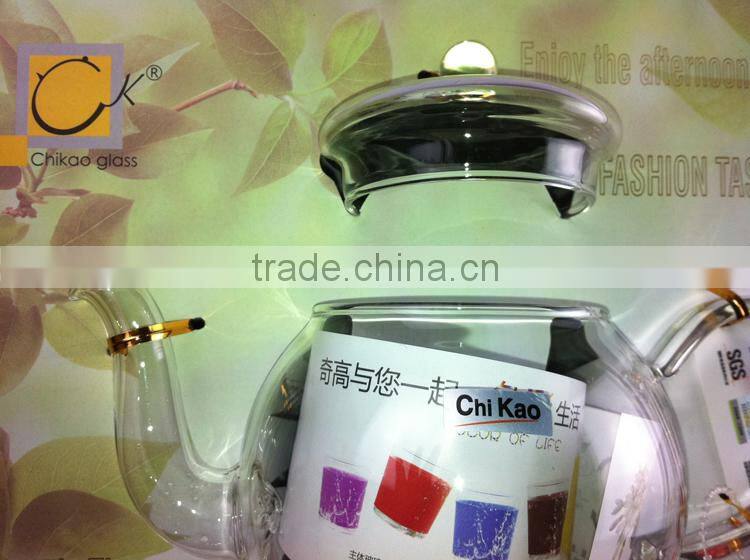 Heat Resistant Glass tea gift set with six cups